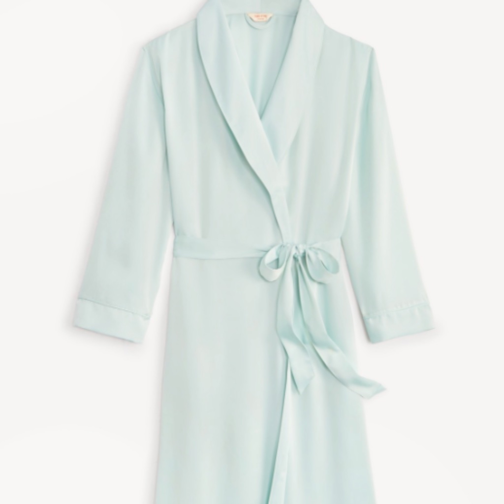 State Of Day Women's Belted Shawl-Collar Crepe De Chine Robe, Size Xxl Nwt